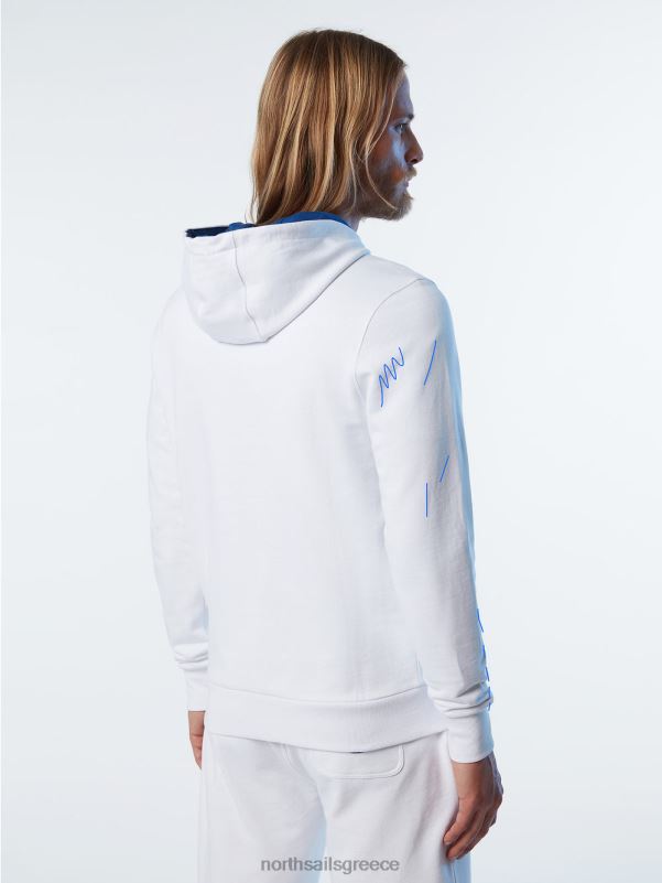 γρ North Sails άνδρες κουκούλα με φερμουάρ άσπρο NZP8280 είδη ένδυσης