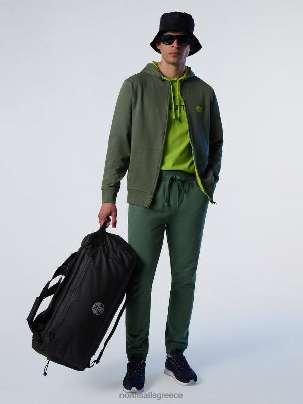 γρ North Sails άνδρες κουκούλα με φερμουάρ στρατιωτικό πράσινο NZP8282 είδη ένδυσης