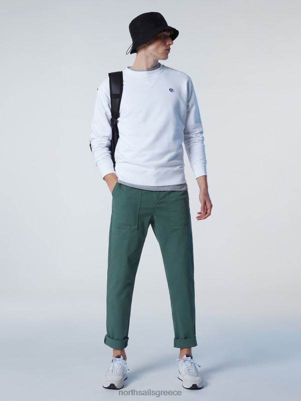 γρ North Sails άνδρες φούτερ με έμπλαστρο με λογότυπο άσπρο NZP8284 είδη ένδυσης