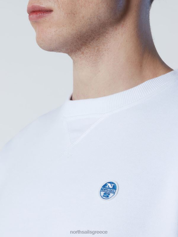 γρ North Sails άνδρες φούτερ με έμπλαστρο με λογότυπο άσπρο NZP8284 είδη ένδυσης