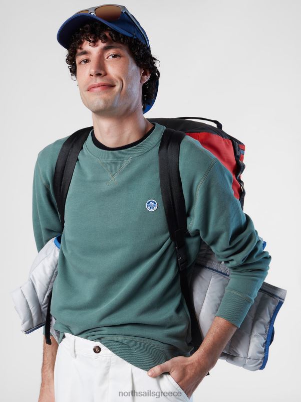 γρ North Sails άνδρες φούτερ με έμπλαστρο με λογότυπο στρατιωτικό πράσινο NZP8286 είδη ένδυσης