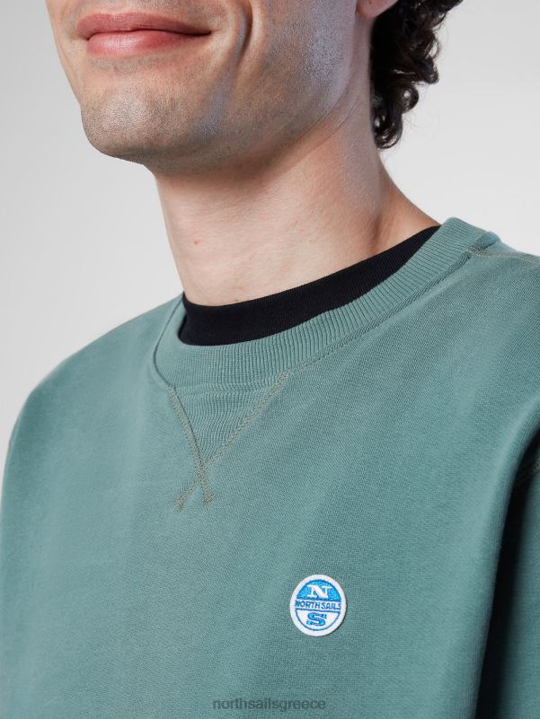 γρ North Sails άνδρες φούτερ με έμπλαστρο με λογότυπο στρατιωτικό πράσινο NZP8286 είδη ένδυσης