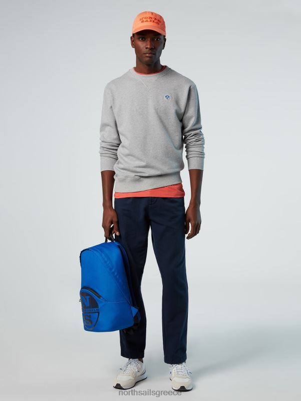 γρ North Sails άνδρες φούτερ με έμπλαστρο με λογότυπο γκρι μελανζέ NZP8287 είδη ένδυσης