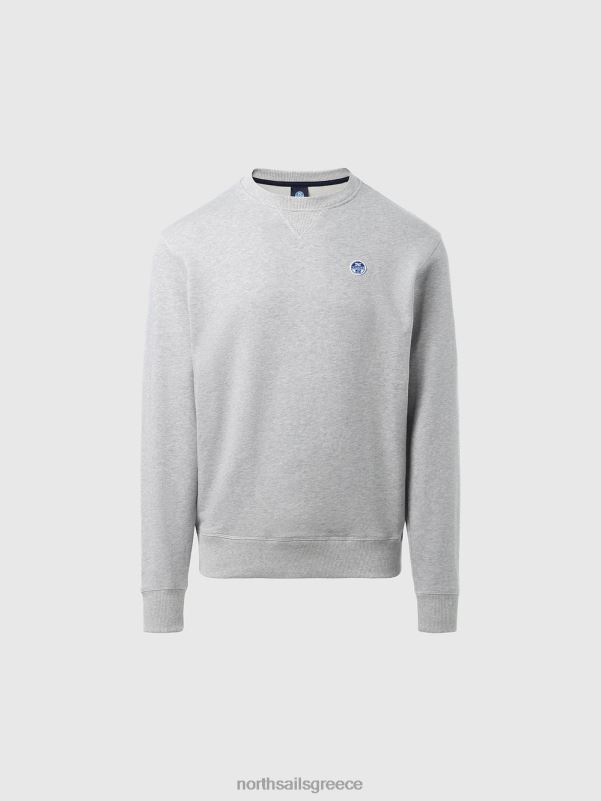 γρ North Sails άνδρες φούτερ με έμπλαστρο με λογότυπο γκρι μελανζέ NZP8287 είδη ένδυσης