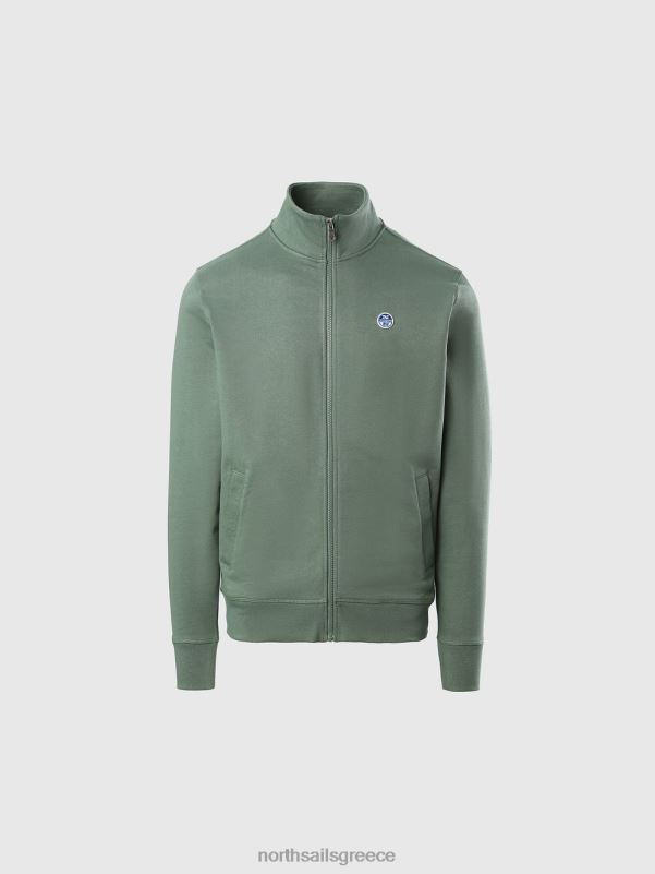 γρ North Sails άνδρες φούτερ με φερμουάρ στρατιωτικό πράσινο NZP8289 είδη ένδυσης