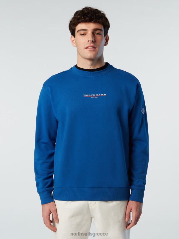 γρ North Sails άνδρες φούτερ με στάμπα στο στήθος μπλε του ωκεανού NZP8290 είδη ένδυσης