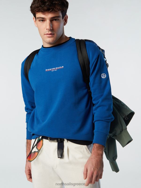 γρ North Sails άνδρες φούτερ με στάμπα στο στήθος μπλε του ωκεανού NZP8290 είδη ένδυσης