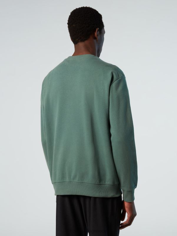 γρ North Sails άνδρες φούτερ με στάμπα στο στήθος στρατιωτικό πράσινο NZP8293 είδη ένδυσης