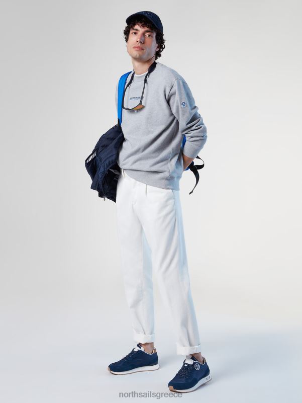 γρ North Sails άνδρες φούτερ με στάμπα στο στήθος γκρι μελανζέ NZP8294 είδη ένδυσης