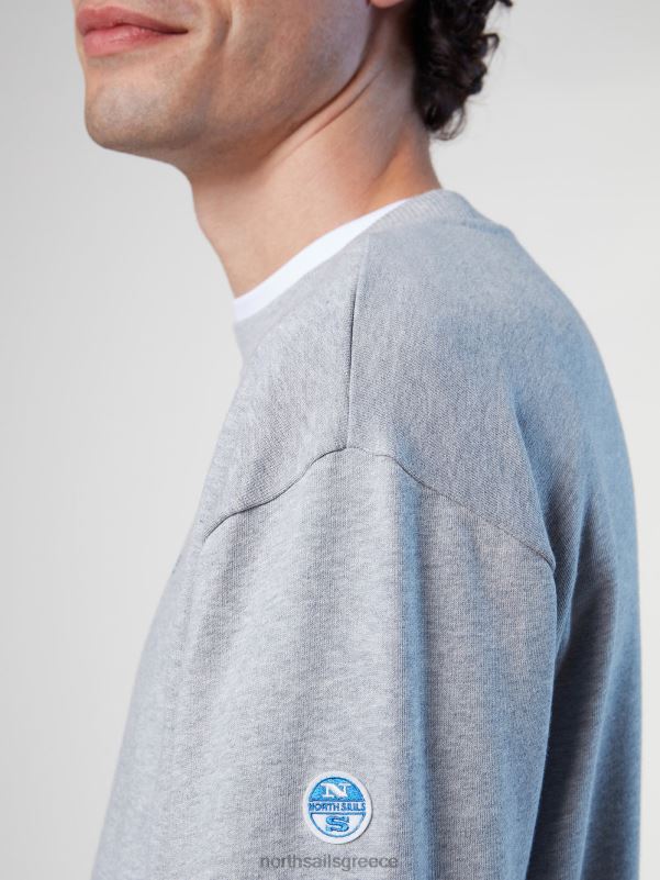 γρ North Sails άνδρες φούτερ με στάμπα στο στήθος γκρι μελανζέ NZP8294 είδη ένδυσης