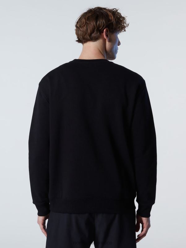 γρ North Sails άνδρες φούτερ με στάμπα στο στήθος μαύρος NZP8295 είδη ένδυσης