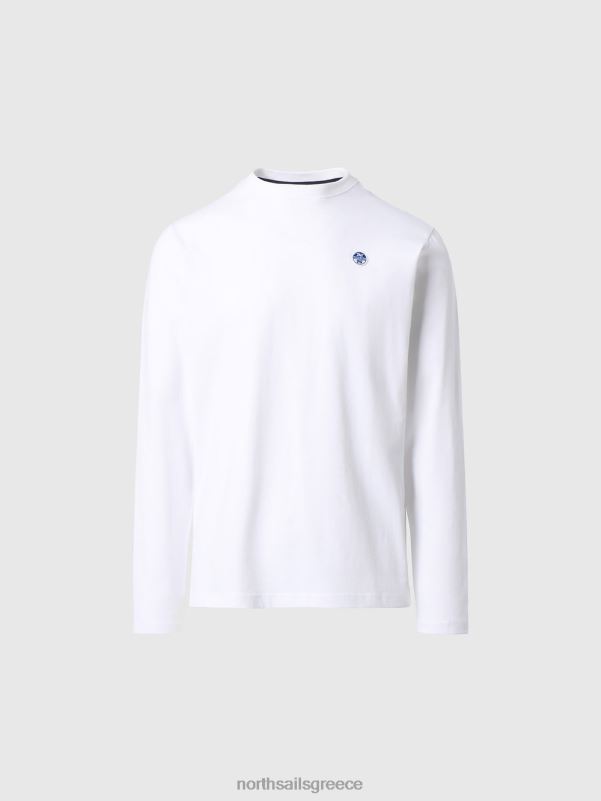 γρ North Sails άνδρες μακρυμάνικο τοπ με λογότυπο άσπρο NZP8303 είδη ένδυσης