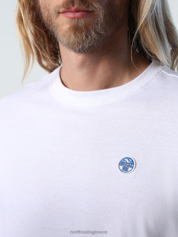 γρ North Sails άνδρες μακρυμάνικο τοπ με λογότυπο άσπρο NZP8303 είδη ένδυσης