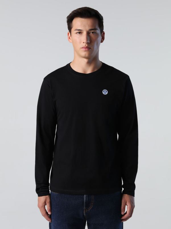 γρ North Sails άνδρες μακρυμάνικο τοπ με λογότυπο μαύρος NZP8305 είδη ένδυσης