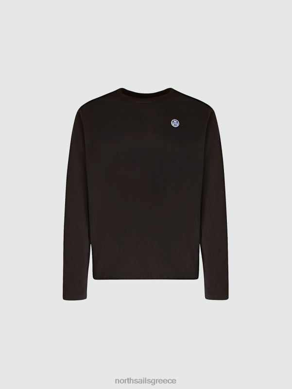 γρ North Sails άνδρες μακρυμάνικο τοπ με λογότυπο μαύρος NZP8305 είδη ένδυσης