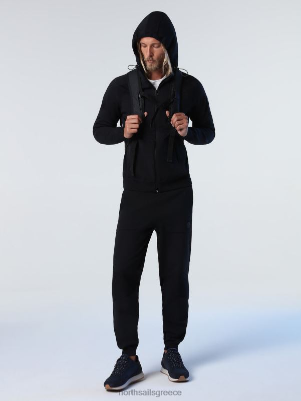 γρ North Sails άνδρες κουκούλα από ανακυκλωμένο πολυεστέρα μαύρος NZP8722 είδη ένδυσης