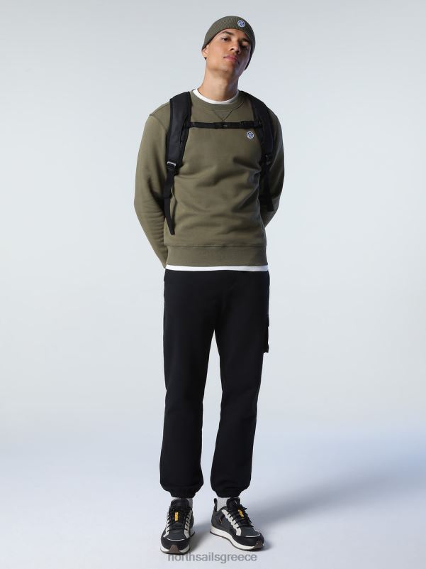 γρ North Sails άνδρες φούτερ με λογότυπο στο στήθος πράσινο κισσό NZP8735 είδη ένδυσης