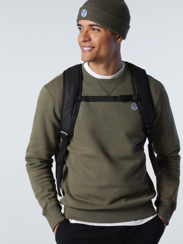 γρ North Sails άνδρες φούτερ με λογότυπο στο στήθος πράσινο κισσό NZP8735 είδη ένδυσης