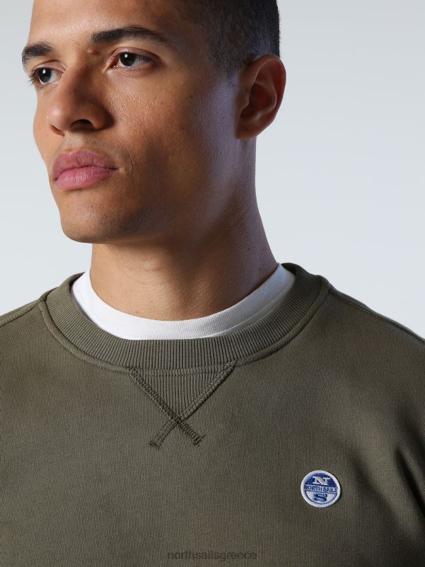 γρ North Sails άνδρες φούτερ με λογότυπο στο στήθος πράσινο κισσό NZP8735 είδη ένδυσης