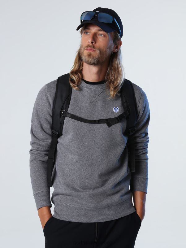 γρ North Sails άνδρες φούτερ με λογότυπο στο στήθος μεσαίο γκρι μελανζέ NZP8738 είδη ένδυσης