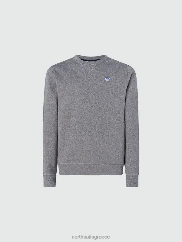γρ North Sails άνδρες φούτερ με λογότυπο στο στήθος μεσαίο γκρι μελανζέ NZP8738 είδη ένδυσης