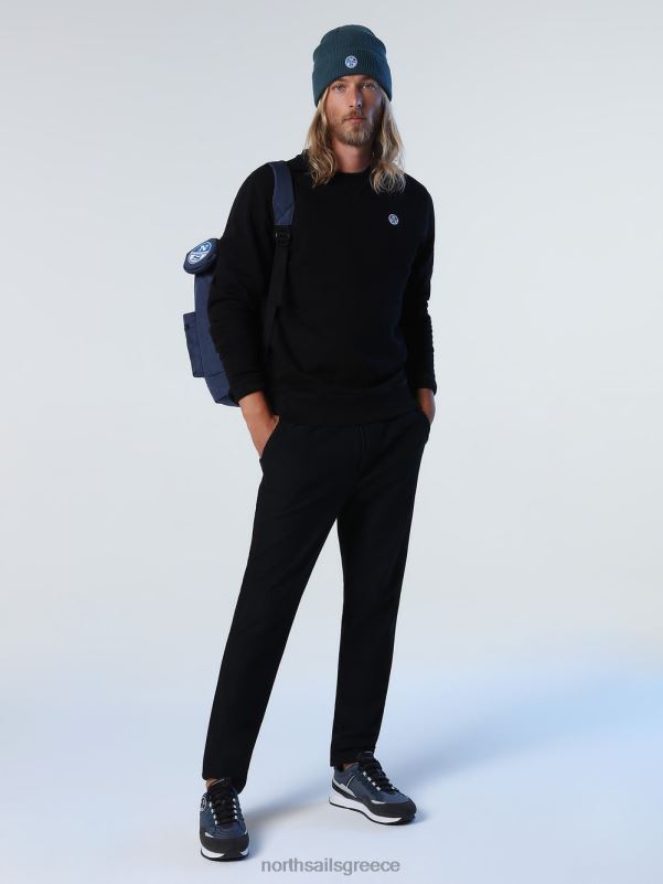 γρ North Sails άνδρες φούτερ με λογότυπο στο στήθος μαύρος NZP8739 είδη ένδυσης