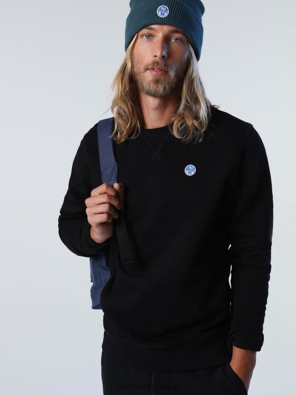 γρ North Sails άνδρες φούτερ με λογότυπο στο στήθος μαύρος NZP8739 είδη ένδυσης