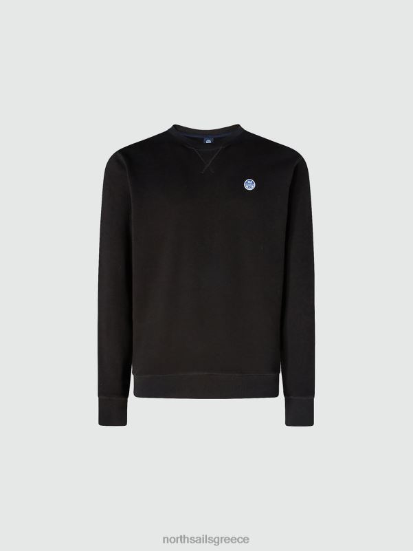 γρ North Sails άνδρες φούτερ με λογότυπο στο στήθος μαύρος NZP8739 είδη ένδυσης