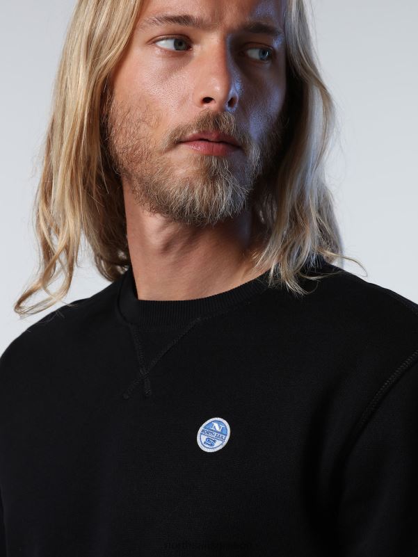 γρ North Sails άνδρες φούτερ με λογότυπο στο στήθος μαύρος NZP8739 είδη ένδυσης