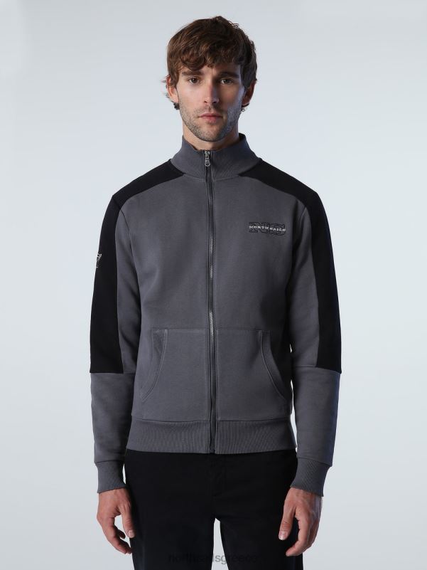 γρ North Sails άνδρες φούτερ με ζώνες αντίθεσης ασφάλτος NZP8783 είδη ένδυσης