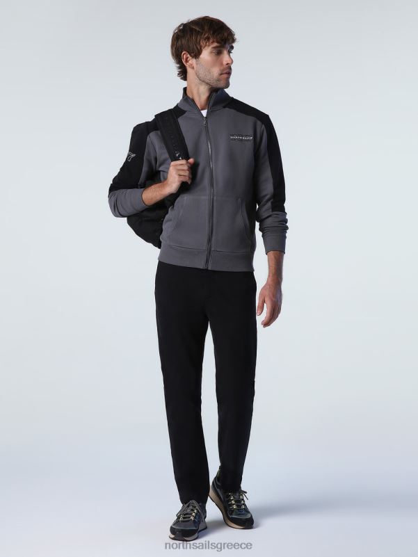 γρ North Sails άνδρες φούτερ με ζώνες αντίθεσης ασφάλτος NZP8783 είδη ένδυσης