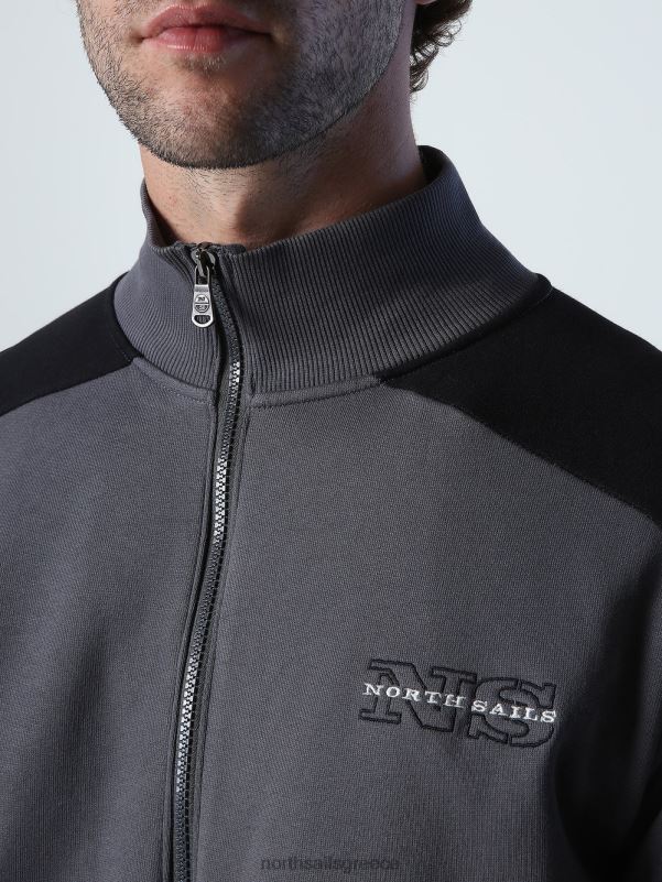 γρ North Sails άνδρες φούτερ με ζώνες αντίθεσης ασφάλτος NZP8783 είδη ένδυσης