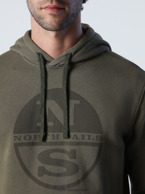 γρ North Sails άνδρες κουκούλα με λογότυπο πράσινο κισσό NZP8785 είδη ένδυσης