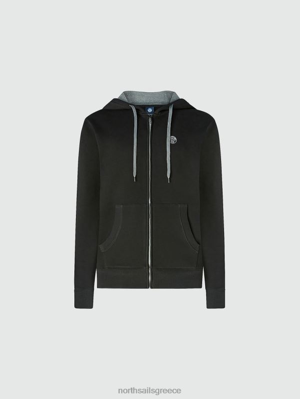 γρ North Sails άνδρες φούτερ με φερμουάρ μαύρος NZP8825 είδη ένδυσης