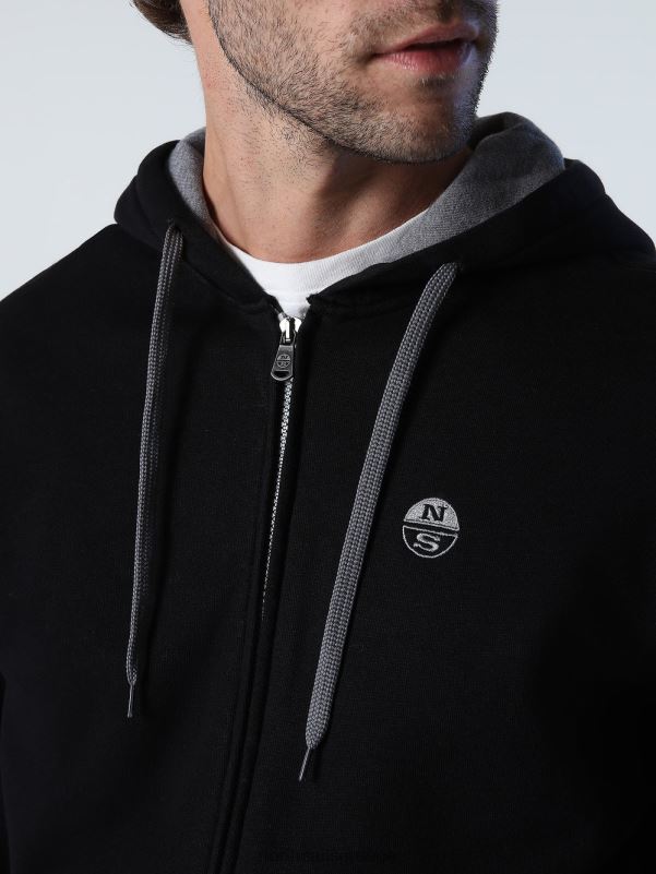 γρ North Sails άνδρες φούτερ με φερμουάρ μαύρος NZP8825 είδη ένδυσης