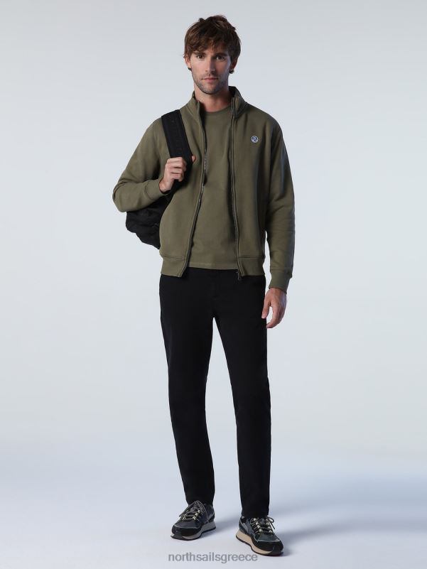 γρ North Sails άνδρες φούτερ με φερμουάρ πράσινο κισσό NZP8826 είδη ένδυσης