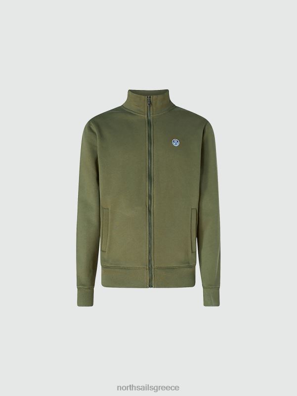 γρ North Sails άνδρες φούτερ με φερμουάρ πράσινο κισσό NZP8826 είδη ένδυσης
