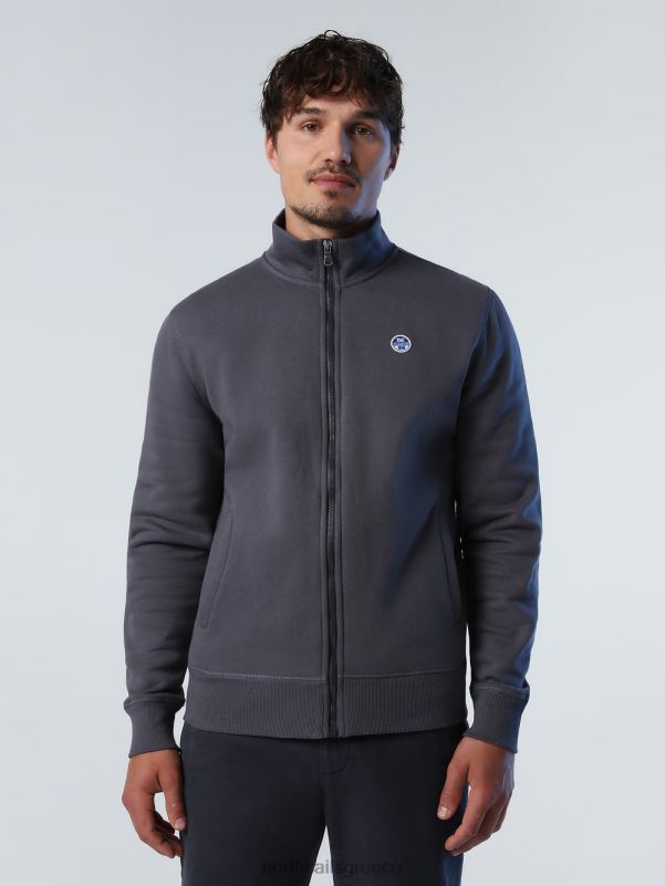 γρ North Sails άνδρες φούτερ με φερμουάρ ασφάλτος NZP8828 είδη ένδυσης