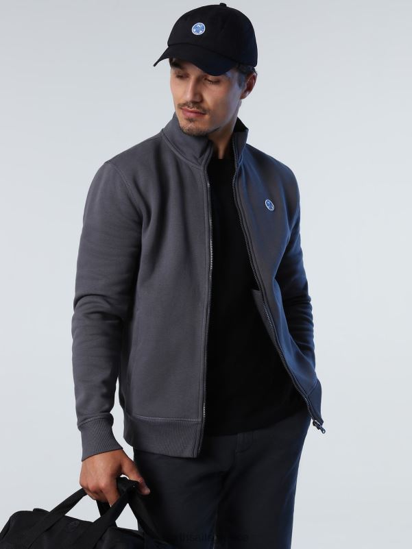 γρ North Sails άνδρες φούτερ με φερμουάρ ασφάλτος NZP8828 είδη ένδυσης