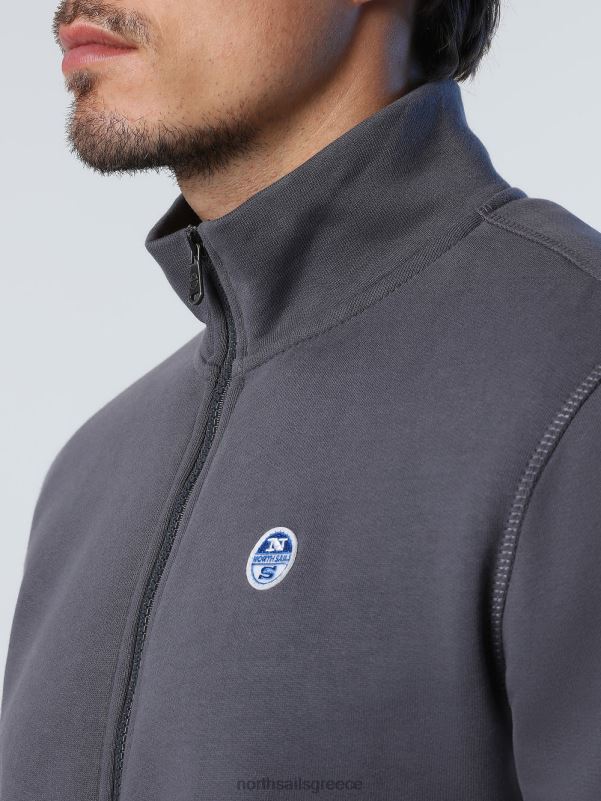 γρ North Sails άνδρες φούτερ με φερμουάρ ασφάλτος NZP8828 είδη ένδυσης