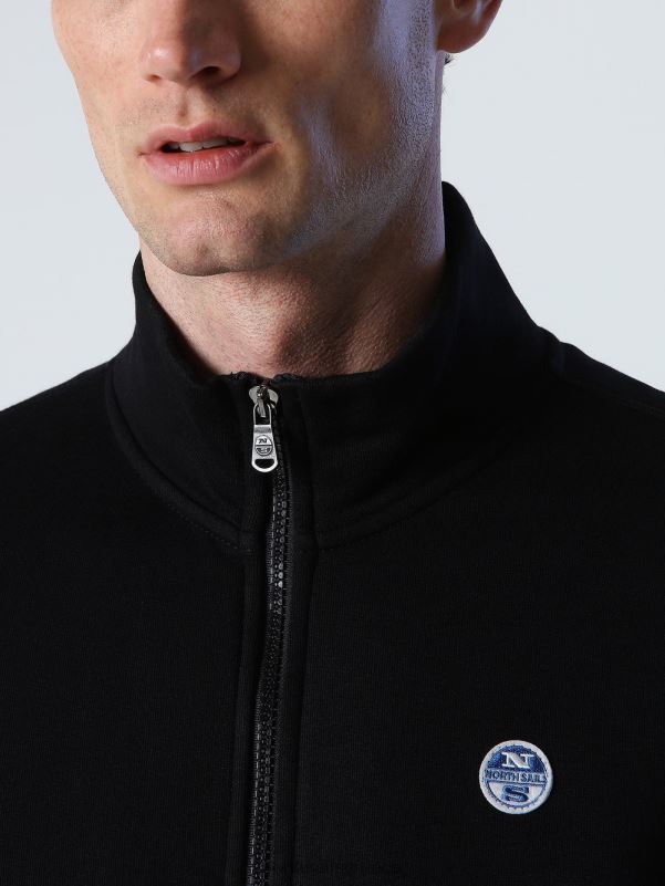 γρ North Sails άνδρες φούτερ με φερμουάρ μαύρος NZP8829 είδη ένδυσης