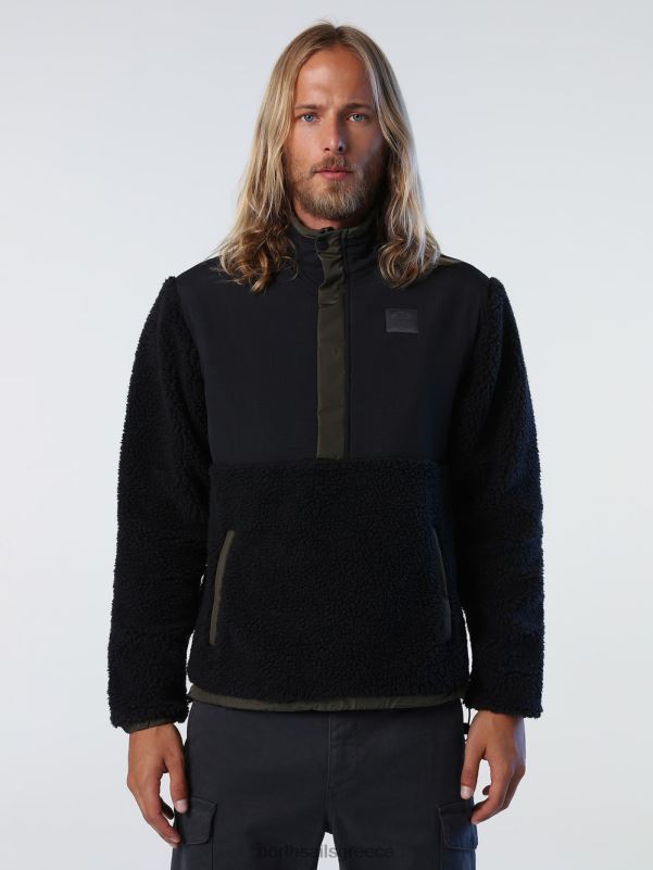 γρ North Sails άνδρες ανακυκλωμένο φλις φούτερ μαύρος NZP8917 είδη ένδυσης