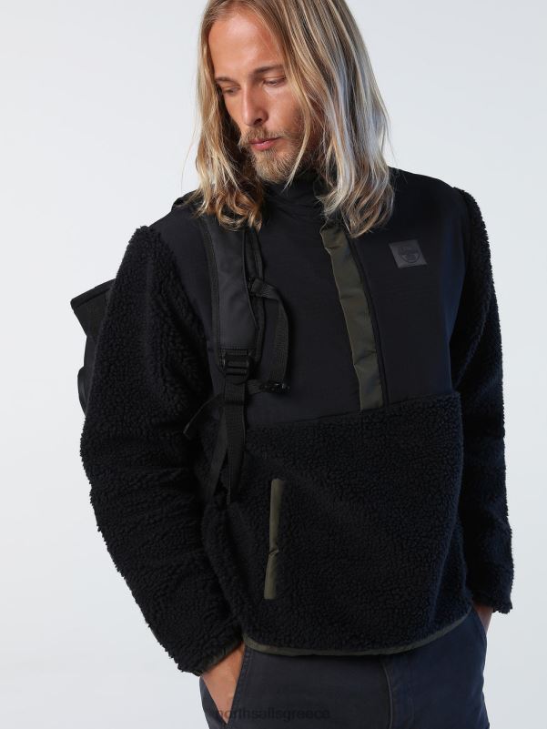 γρ North Sails άνδρες ανακυκλωμένο φλις φούτερ μαύρος NZP8917 είδη ένδυσης