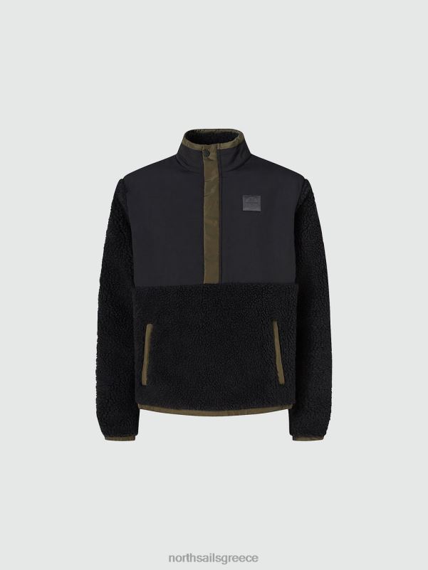 γρ North Sails άνδρες ανακυκλωμένο φλις φούτερ μαύρος NZP8917 είδη ένδυσης