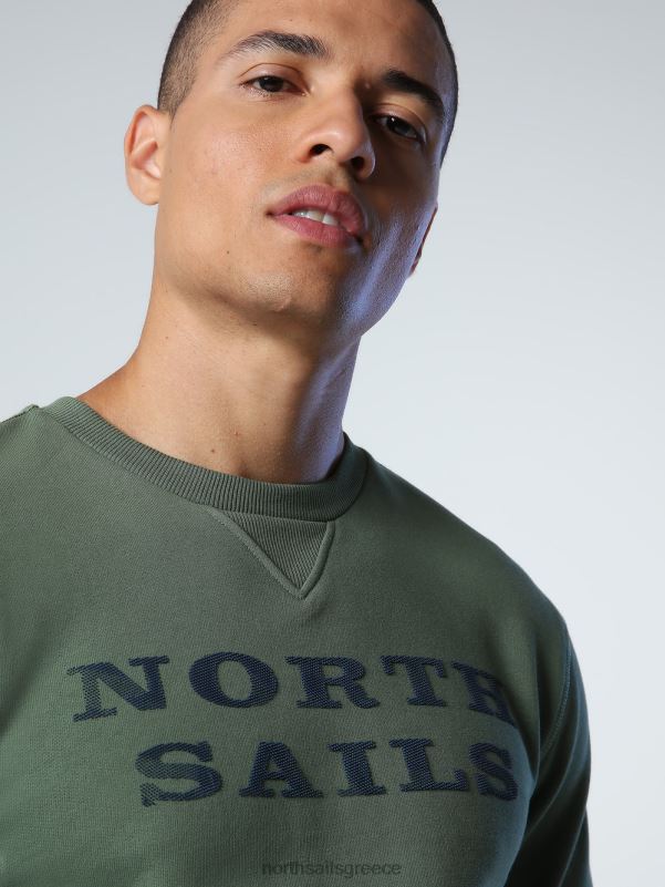 γρ North Sails άνδρες φούτερ με γράμματα μπρούτζινο πράσινο NZP8930 είδη ένδυσης