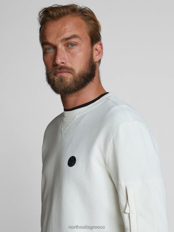 γρ North Sails άνδρες φούτερ με λαιμόκοψη blanc NZP81235 είδη ένδυσης
