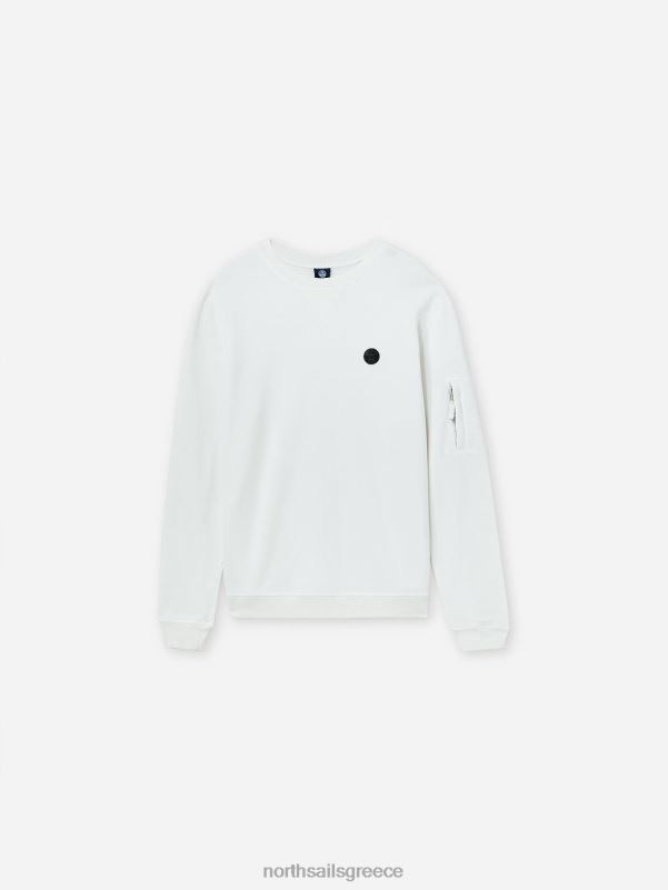 γρ North Sails άνδρες φούτερ με λαιμόκοψη blanc NZP81235 είδη ένδυσης