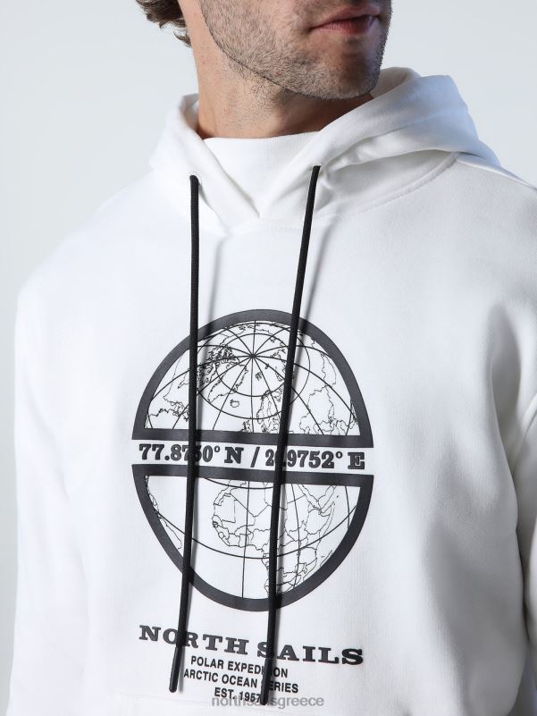 γρ North Sails άνδρες εμπριμέ κουκούλα marshmallow NZP81013 είδη ένδυσης