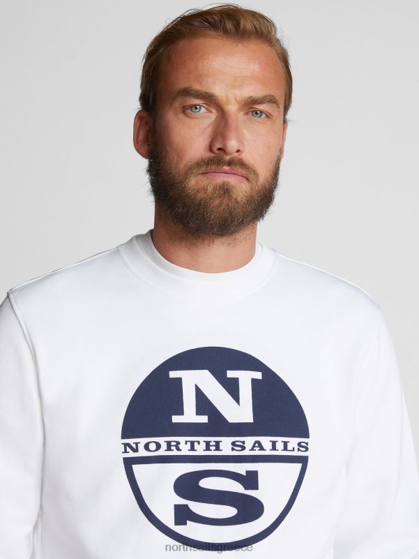 γρ North Sails άνδρες φούτερ με λογότυπο maxi άσπρο NZP81225 είδη ένδυσης