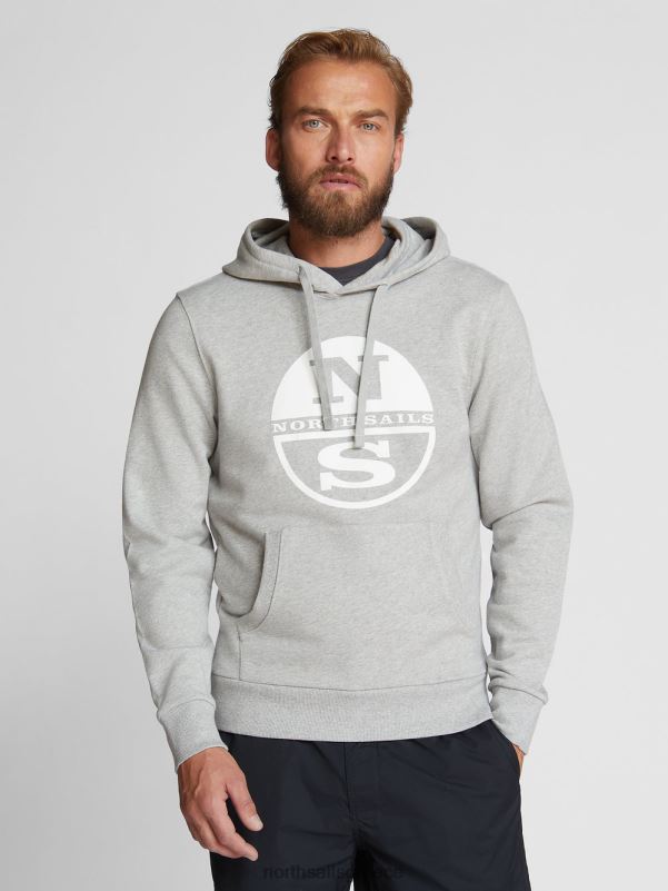 γρ North Sails άνδρες φούτερ με λογότυπο maxi γκρι μελανζέ NZP81288 είδη ένδυσης